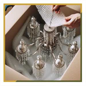 بسته بندی لوستر و آباژور برای اسباب کشی