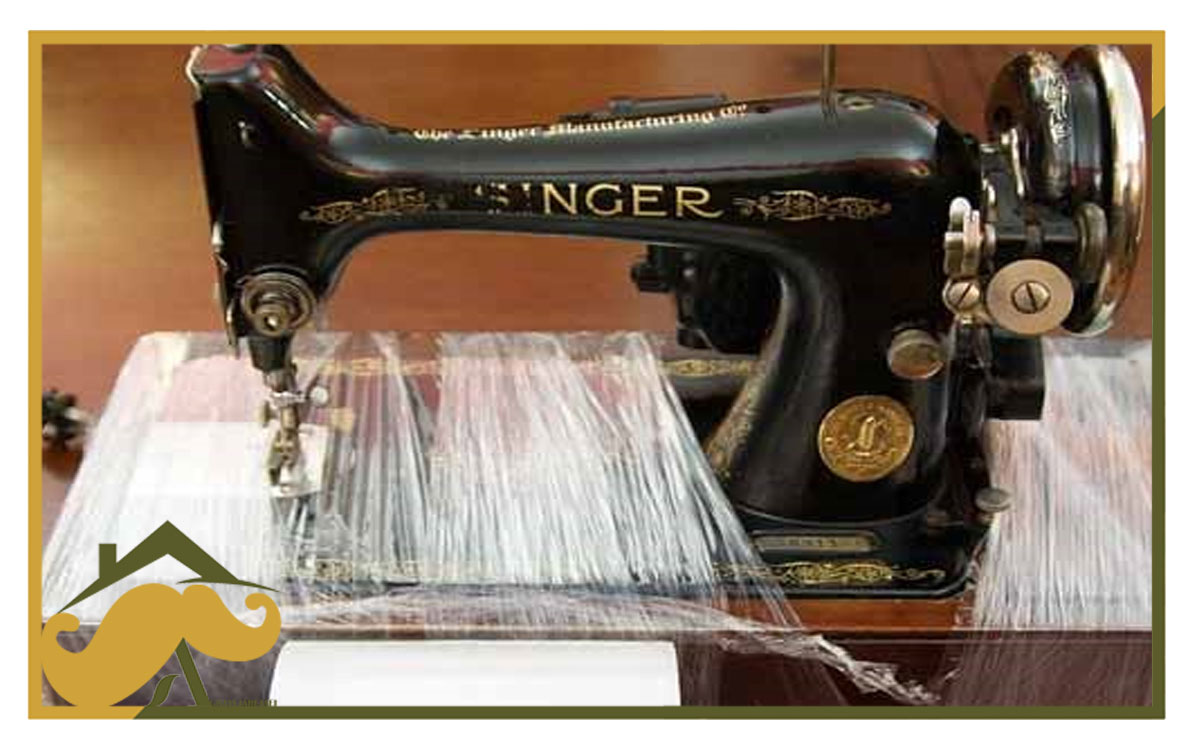 جعبه چوبی چرخ خیاطی قدیمی